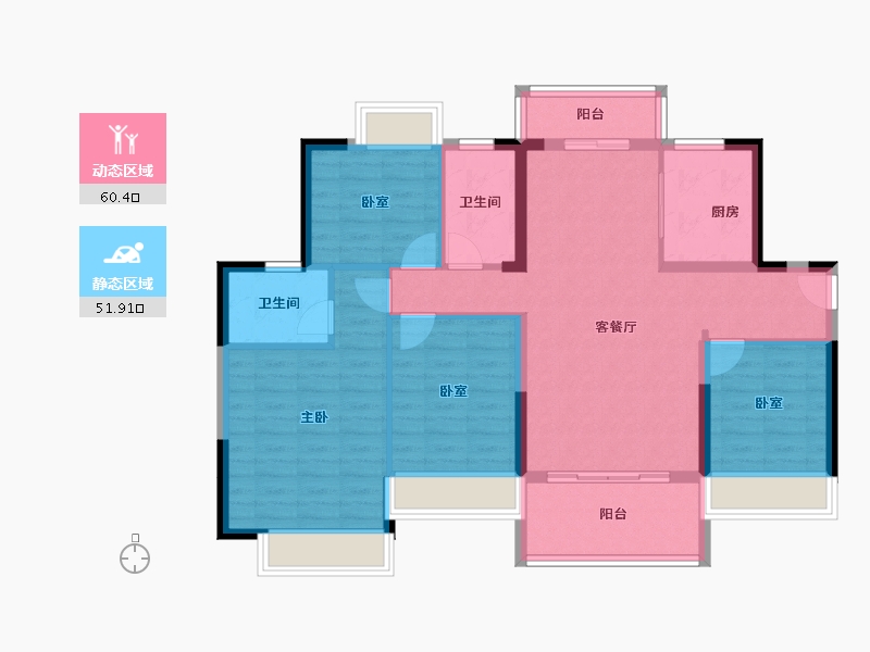 广东省-阳江市-奥园观湖-100.77-户型库-动静分区