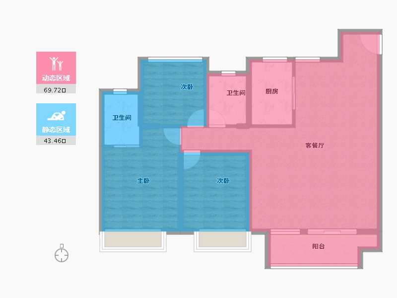 江苏省-苏州市-中梁珑璟阁-101.86-户型库-动静分区