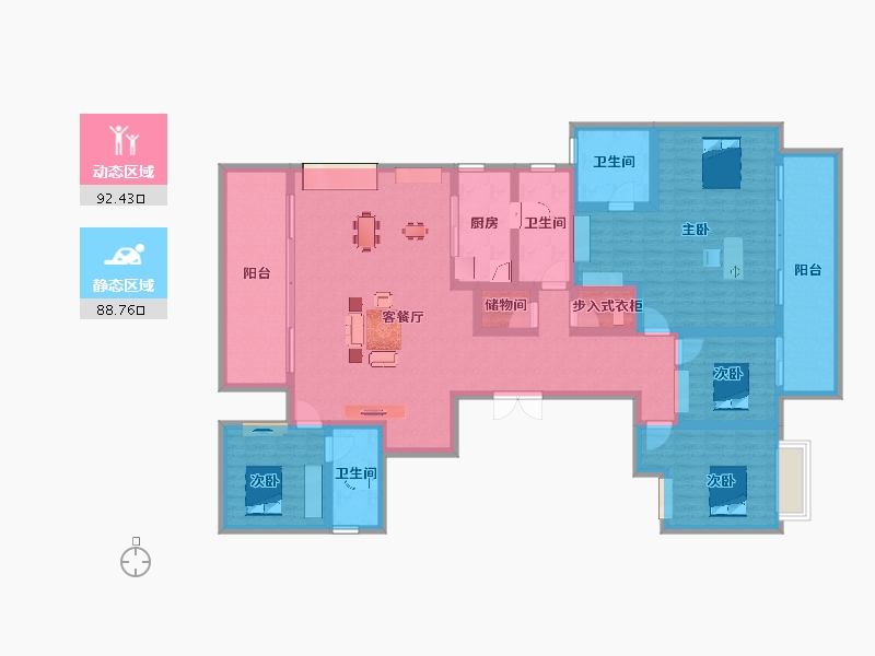 广西壮族自治区-南宁市-保利明玥江山-162.45-户型库-动静分区