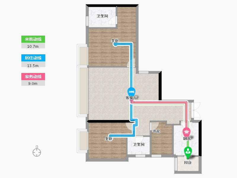 重庆-重庆市-日月光解放碑1号R3-99.80-户型库-动静线