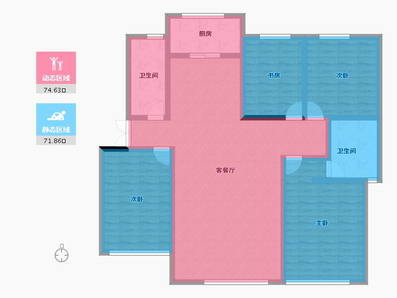 辽宁省-盘锦市-海泉湾霞光府-131.80-户型库-动静分区