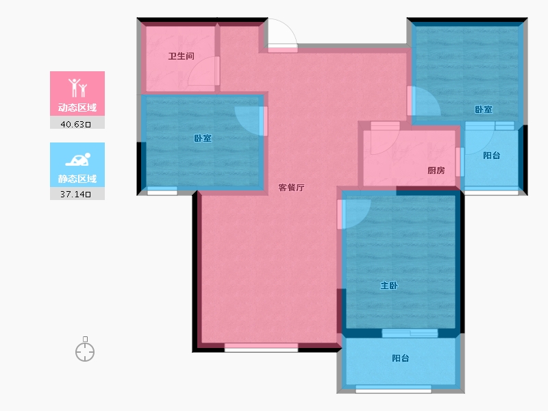 河北省-邢台市-瀚业紫御澜湾-68.34-户型库-动静分区