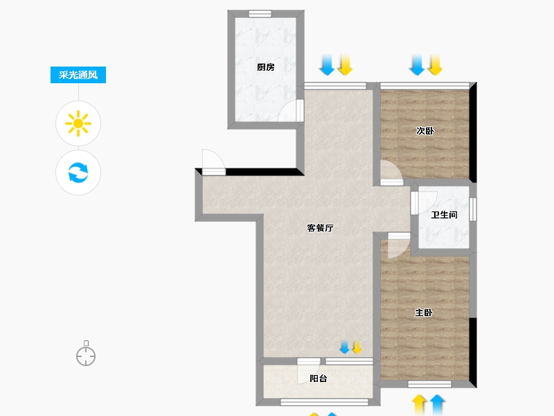 辽宁省-盘锦市-海泉湾霞光府-75.18-户型库-采光通风