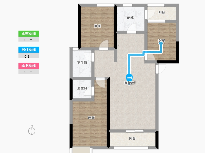 河北省-邢台市-瀚业紫御澜湾-85.30-户型库-动静线