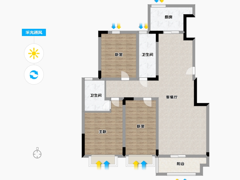 山东省-枣庄市-颐泽苑-118.00-户型库-采光通风