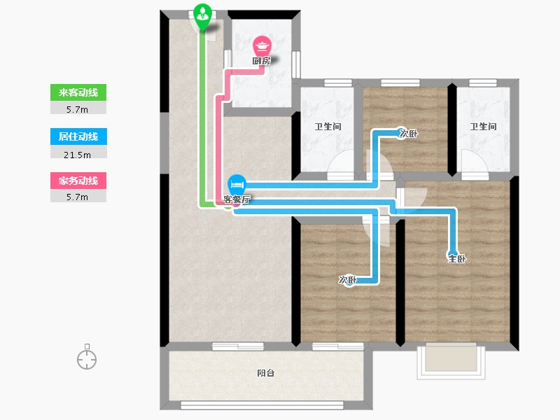 湖南省-长沙市-中信城开·东宸上品-83.02-户型库-动静线