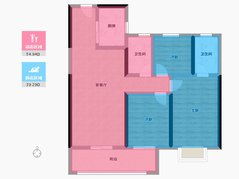 湖南省-长沙市-中信城开·东宸上品-83.02-户型库-动静分区