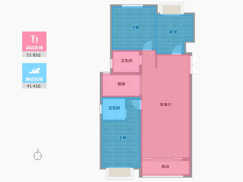 河北省-石家庄市-和誉府-84.38-户型库-动静分区