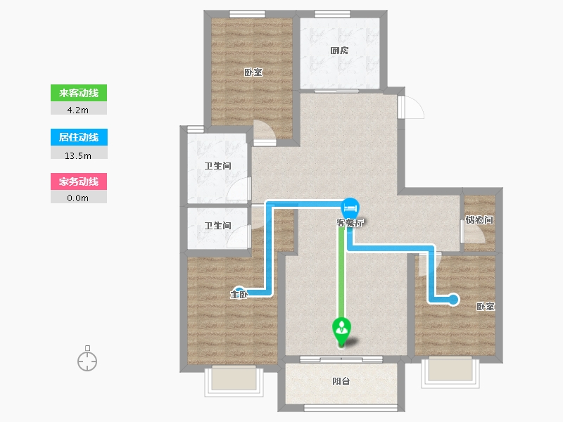 河北省-邢台市-瀚业紫御澜湾-96.88-户型库-动静线