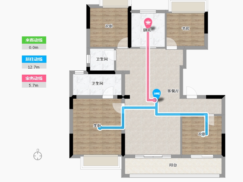 湖北省-武汉市-新城阅琨台-104.05-户型库-动静线