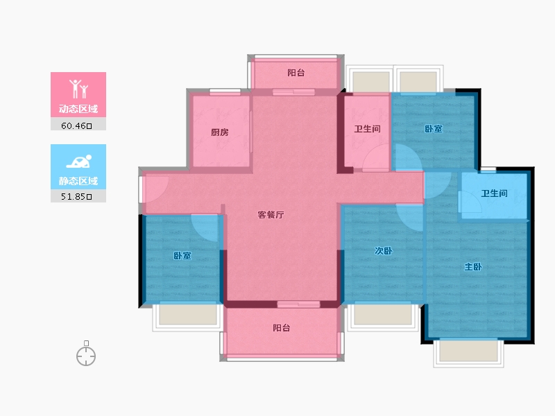 广东省-阳江市-奥园观湖-100.58-户型库-动静分区