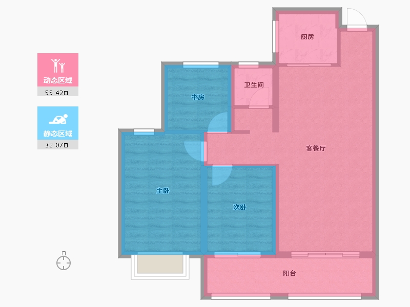 河北省-邢台市-金科官邸-87.00-户型库-动静分区