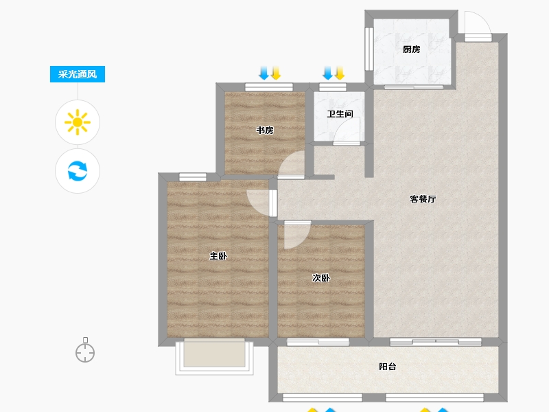 河北省-邢台市-金科官邸-87.00-户型库-采光通风