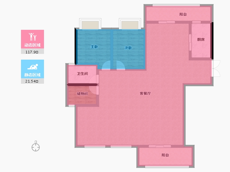 湖南省-长沙市-中信城开·东宸上品-126.54-户型库-动静分区