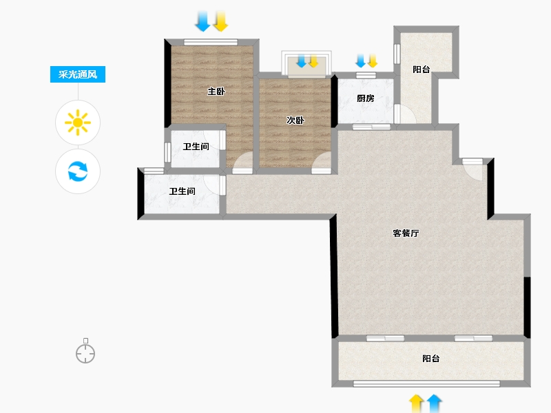 湖南省-长沙市-中信城开·东宸上品-113.15-户型库-采光通风