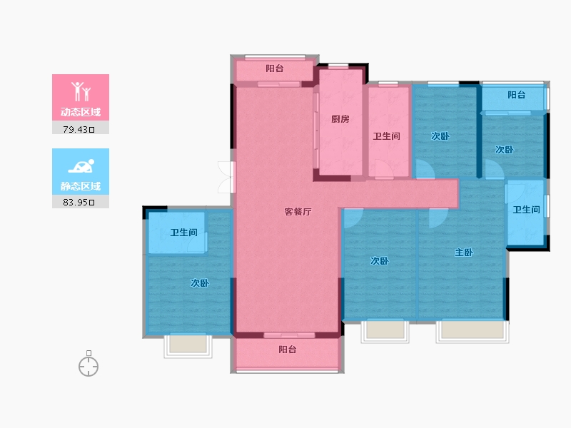 湖北省-武汉市-鹏湖湾-147.20-户型库-动静分区