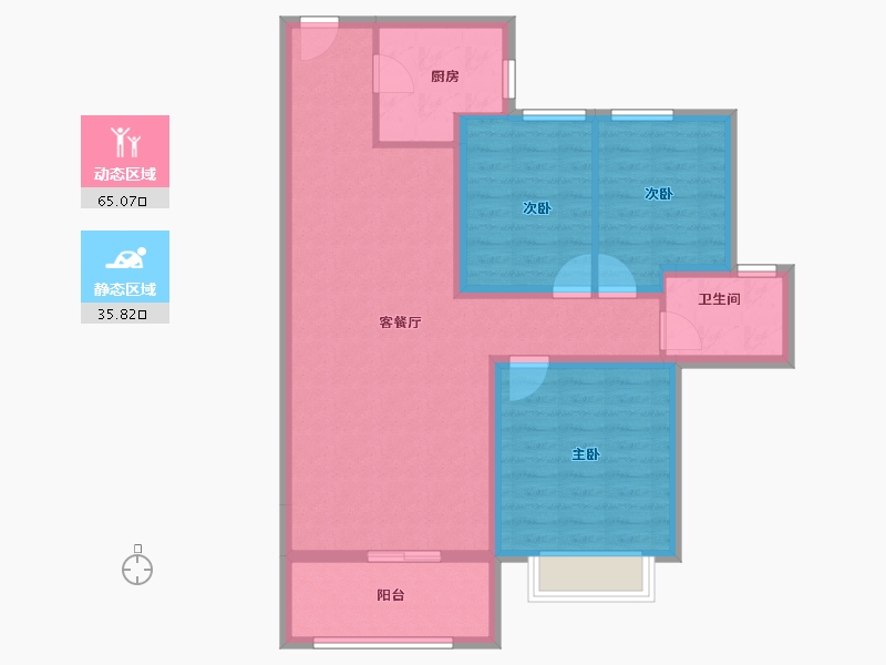 河北省-邢台市-邢台天山九峯-90.40-户型库-动静分区