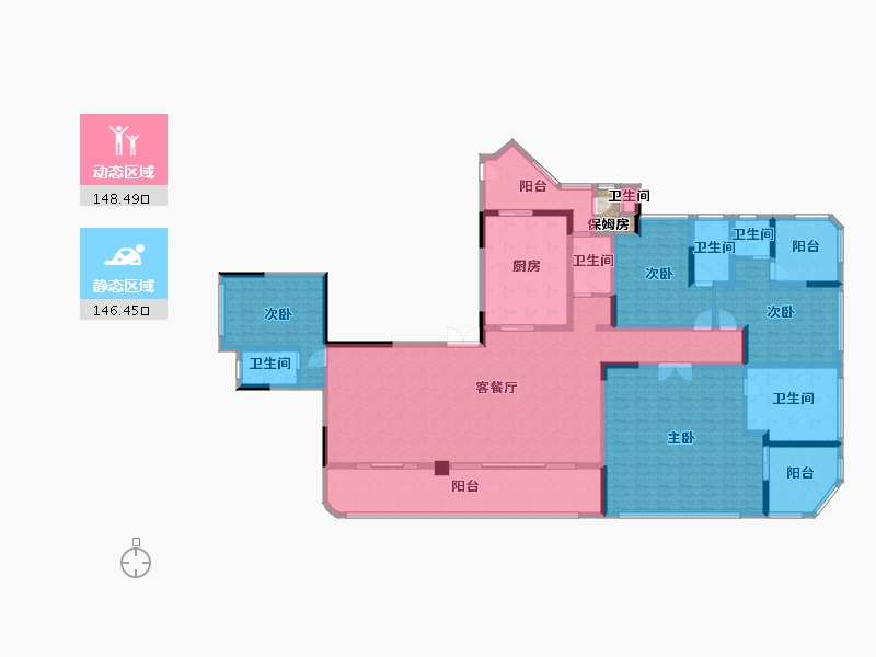 重庆-重庆市-花滩国际新城公园王府-270.95-户型库-动静分区