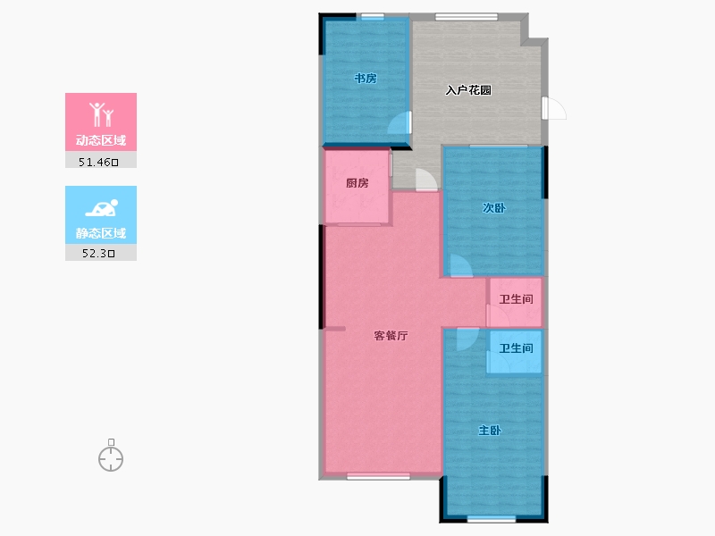 辽宁省-盘锦市-天力水榭春城-116.23-户型库-动静分区