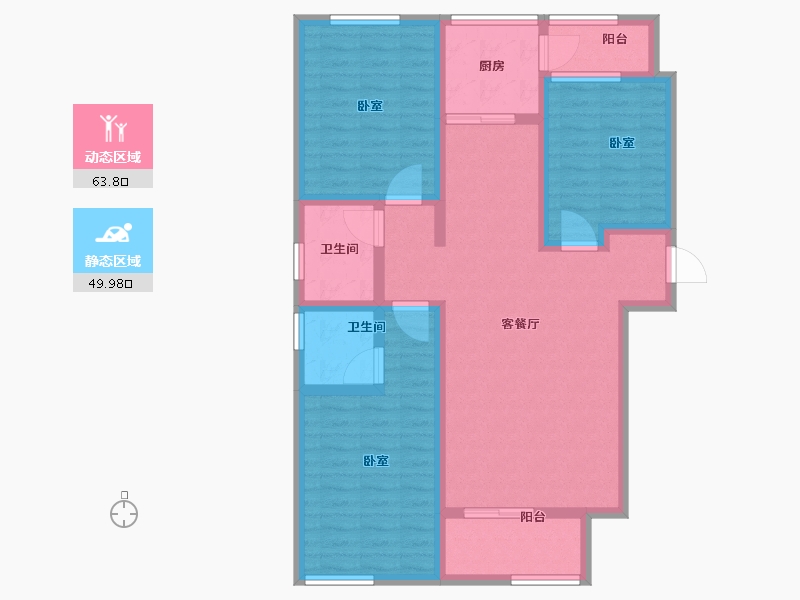 河北省-邢台市-瀚业紫御澜湾-100.80-户型库-动静分区