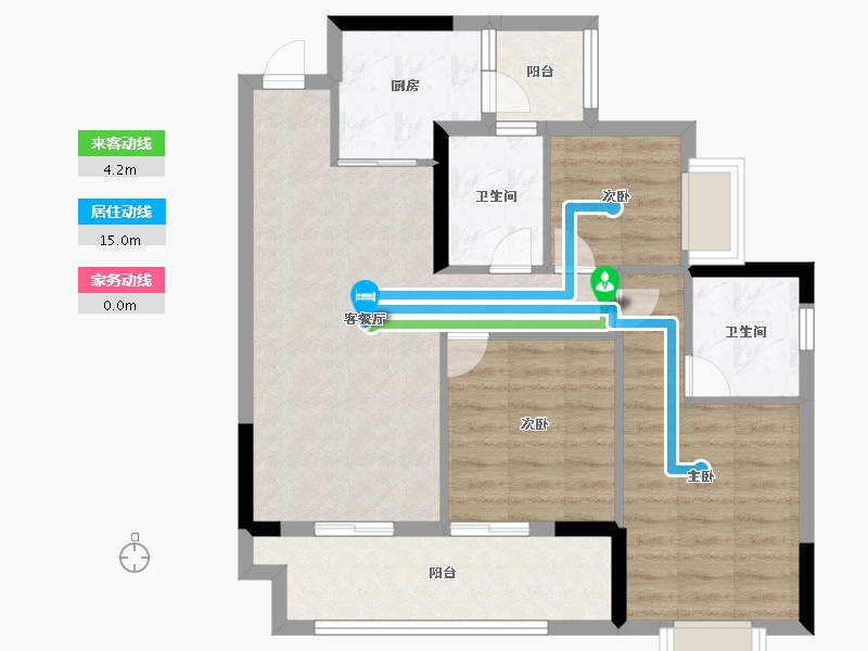 重庆-重庆市-寻光沙磁-76.20-户型库-动静线