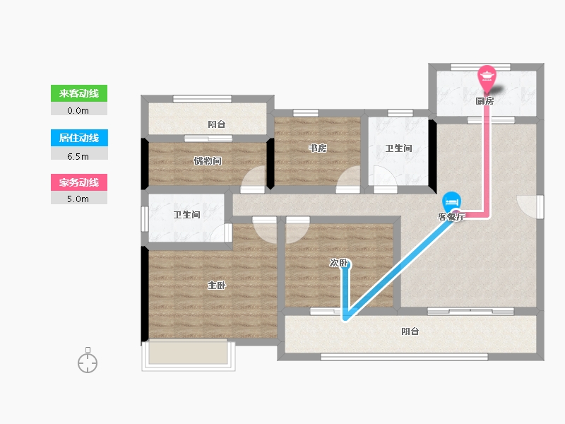 湖南省-长沙市-兴进珺府-96.31-户型库-动静线