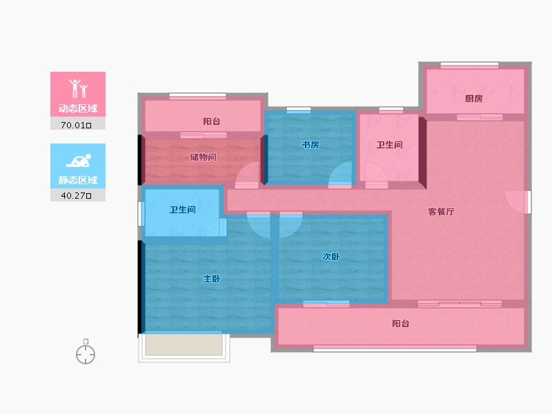 湖南省-长沙市-兴进珺府-96.31-户型库-动静分区