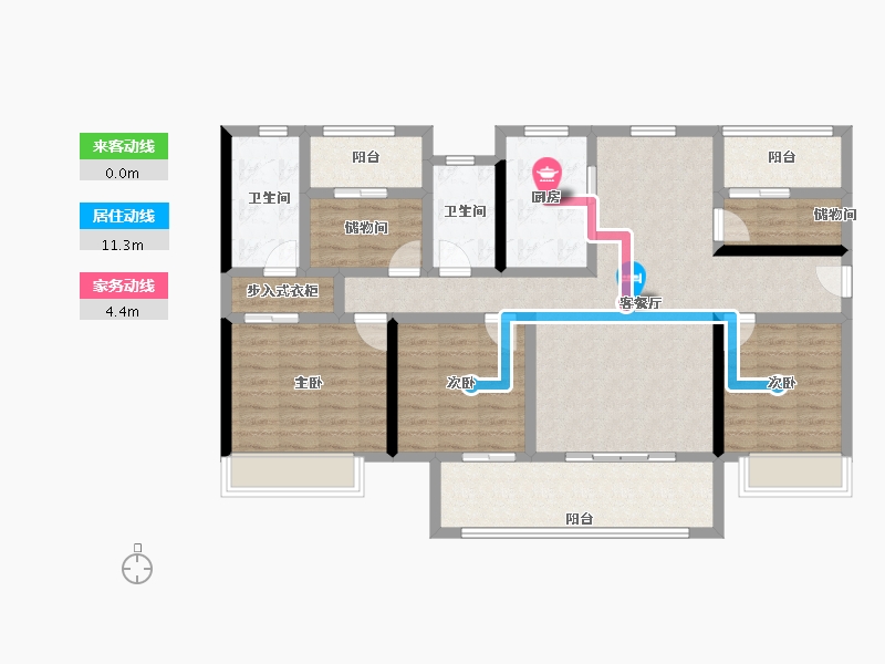 湖南省-长沙市-兴进珺府-115.90-户型库-动静线