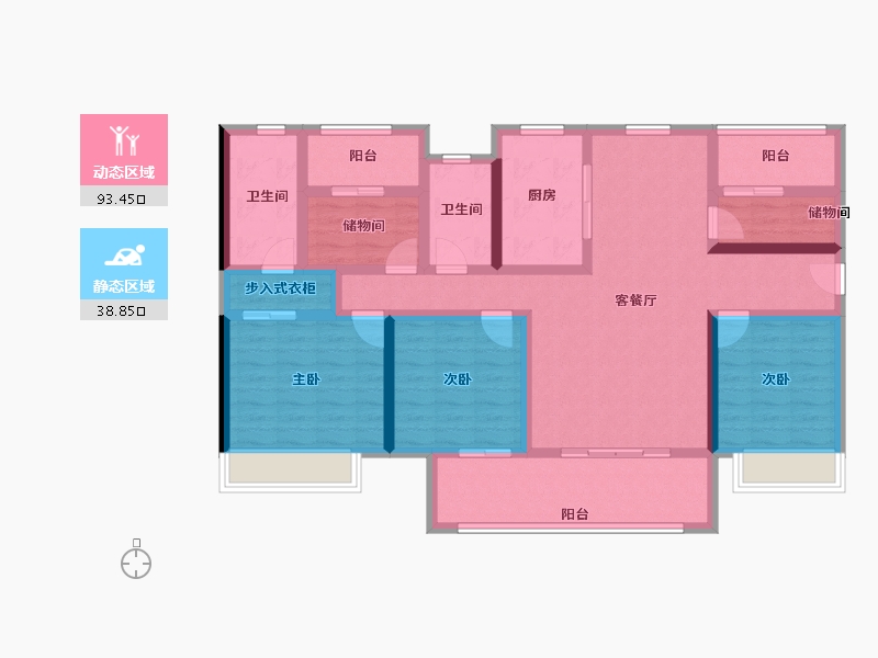 湖南省-长沙市-兴进珺府-115.90-户型库-动静分区