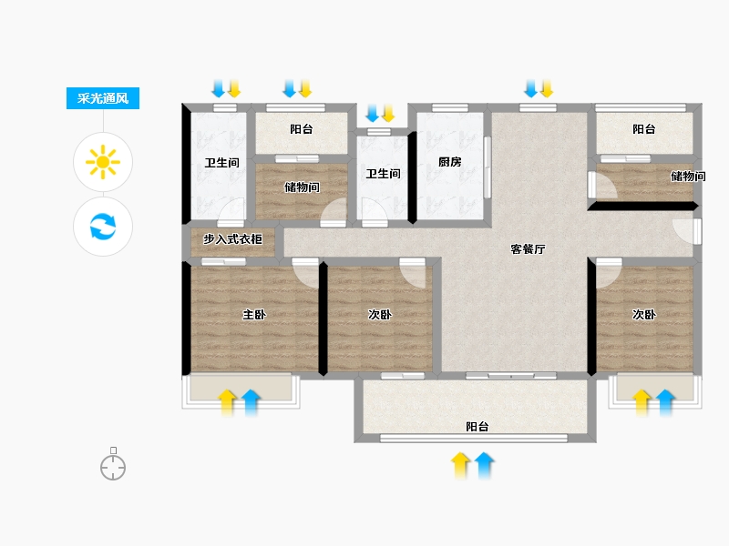 湖南省-长沙市-兴进珺府-115.90-户型库-采光通风