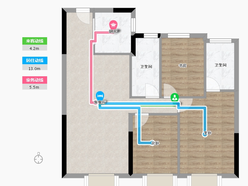 新疆维吾尔自治区-乌鲁木齐市-绿城明月兰亭-85.00-户型库-动静线