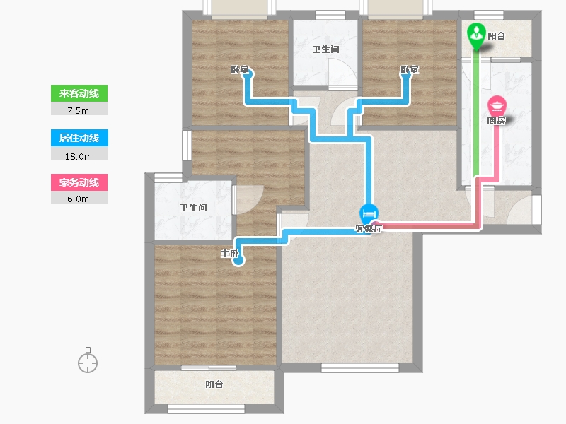 江苏省-苏州市-吴宫丽都-97.00-户型库-动静线