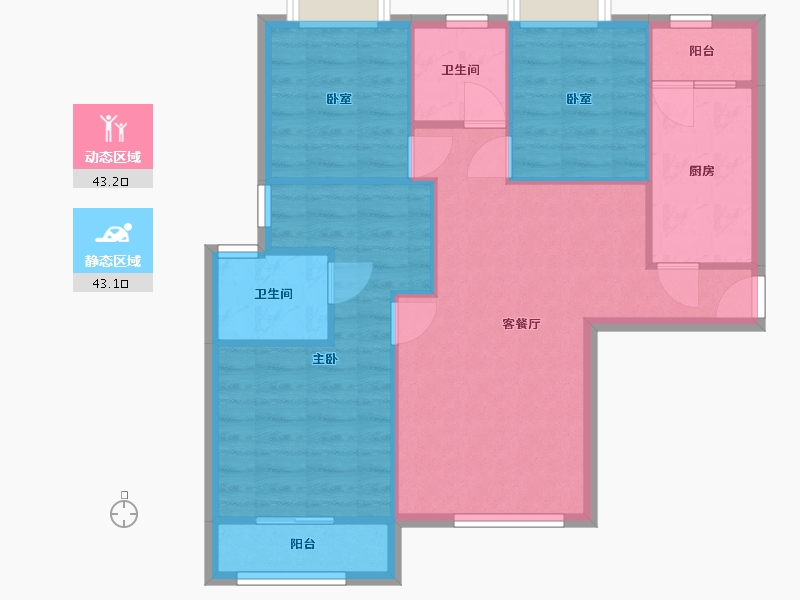 江苏省-苏州市-吴宫丽都-97.00-户型库-动静分区