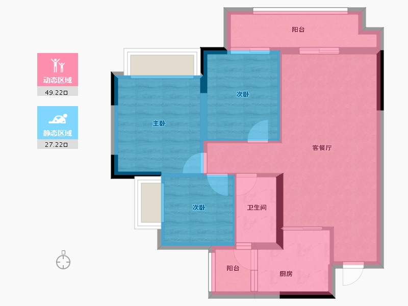 重庆-重庆市-寻光沙磁-68.00-户型库-动静分区