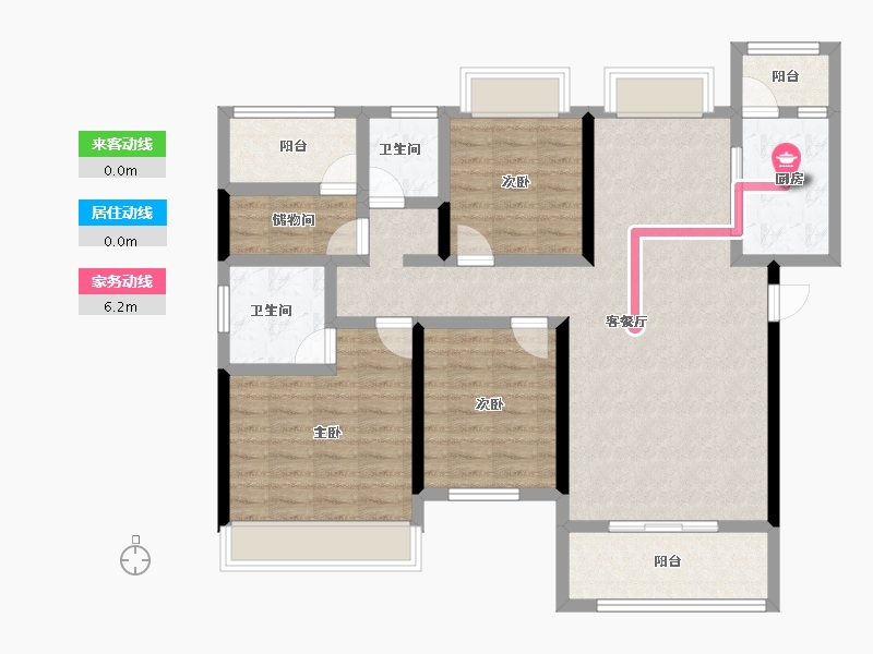 湖南省-长沙市-旭辉·国宸东方-104.29-户型库-动静线