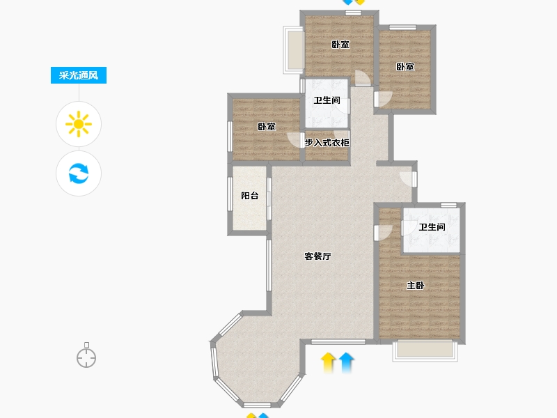 山西省-大同市-阳泉新澳城-140.20-户型库-采光通风