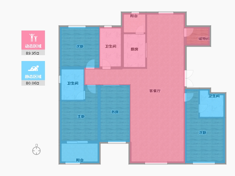 河北省-邢台市-永康上东御府-154.70-户型库-动静分区