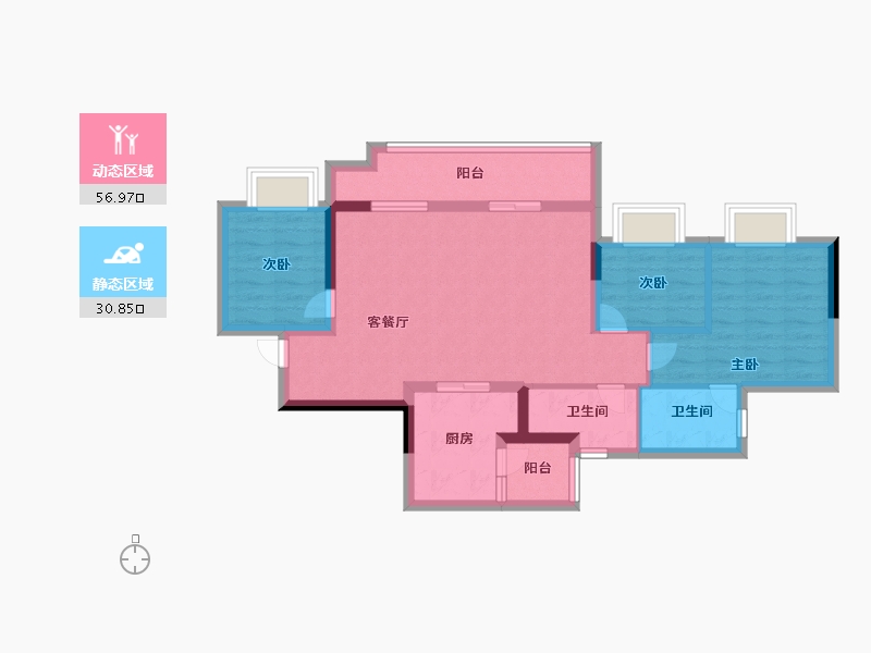 重庆-重庆市-寻光沙磁-77.29-户型库-动静分区