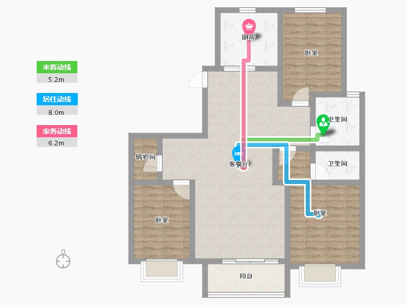 河北省-邢台市-瀚业紫御澜湾-97.62-户型库-动静线