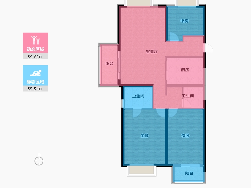 湖北省-武汉市-新城阅琨台-103.68-户型库-动静分区