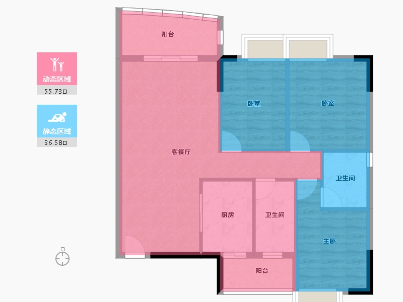 广东省-阳江市-平冈新城-83.37-户型库-动静分区