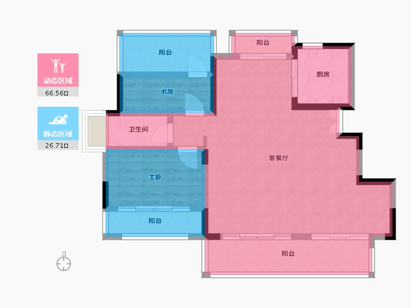 安徽省-六安市-文一·锦门桃溪里-83.20-户型库-动静分区