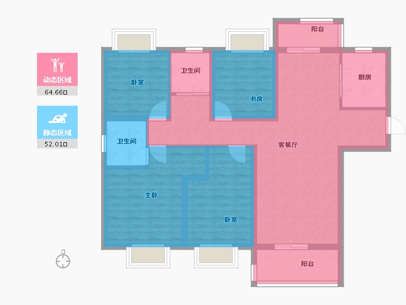 湖北省-随州市-随州碧桂园·紫宸-103.99-户型库-动静分区