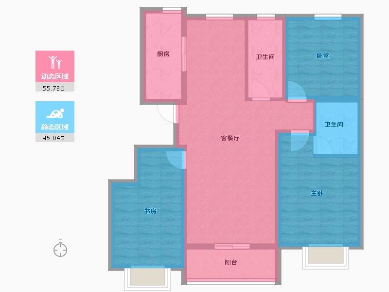 河北省-邢台市-滨河上智家园-89.71-户型库-动静分区