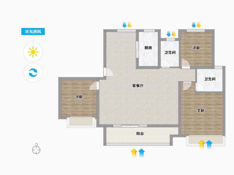 山东省-德州市-东城壹号院-114.87-户型库-采光通风