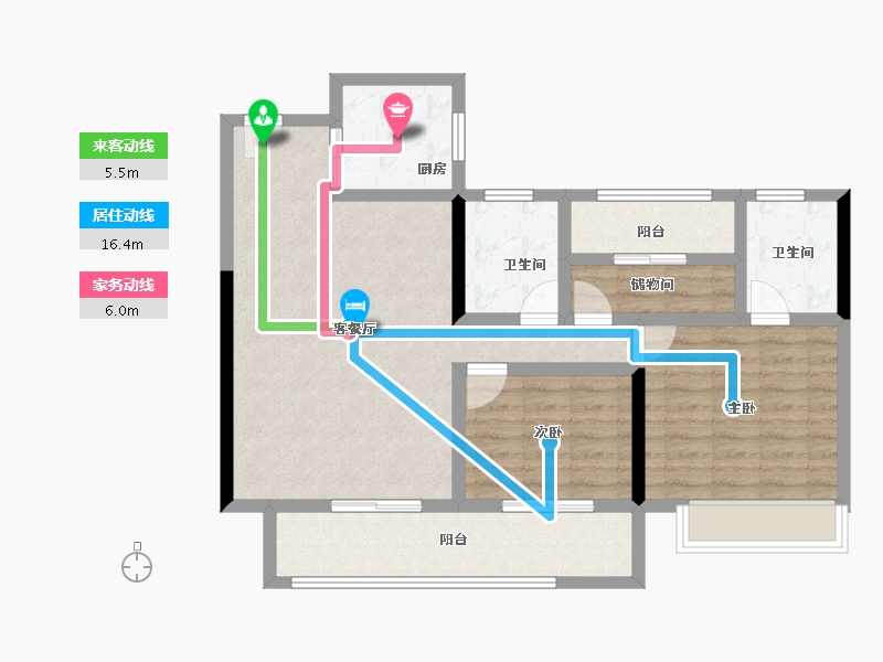 湖南省-长沙市-兴进珺府-89.51-户型库-动静线