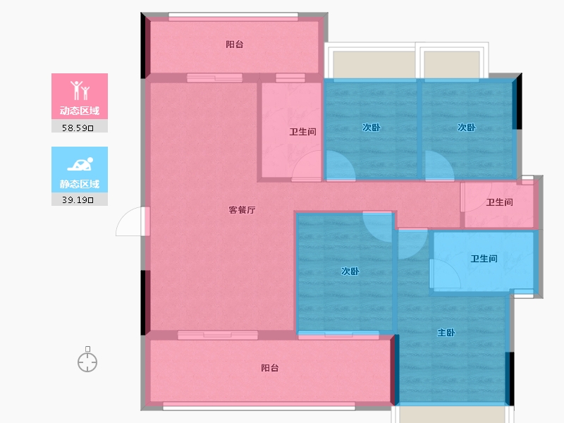 广东省-阳江市-宏强时代四期珺悦-88.11-户型库-动静分区