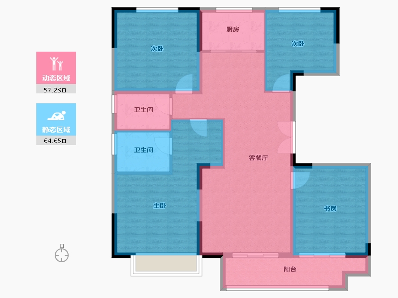 河南省-洛阳市-洛阳建业鸾州府-110.13-户型库-动静分区