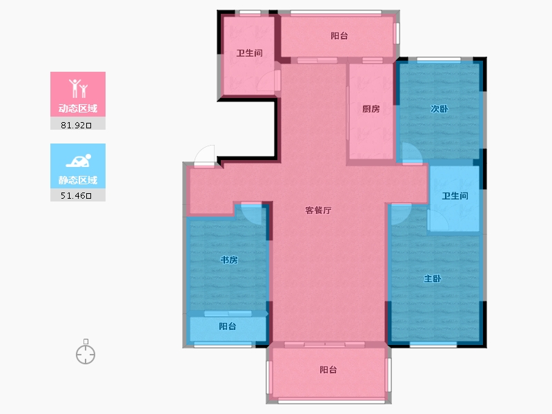 辽宁省-盘锦市-总部生态城·泰郡四期-119.40-户型库-动静分区