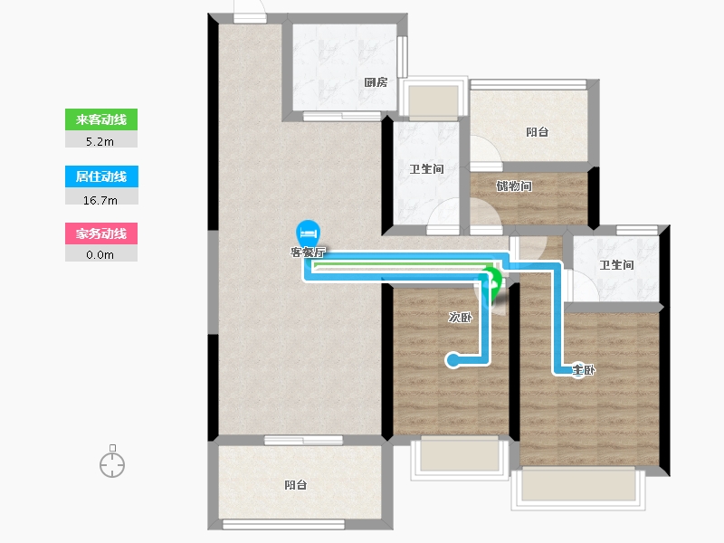 湖南省-长沙市-旭辉·国宸东方-91.34-户型库-动静线